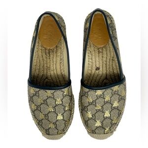 Gucci Bee Monogram Espadrilles Size 37